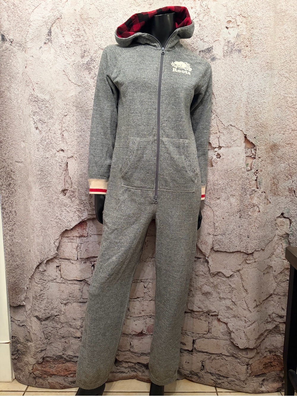 ROOTS Kids Grey Heather Hooded Onzie 🇨🇦